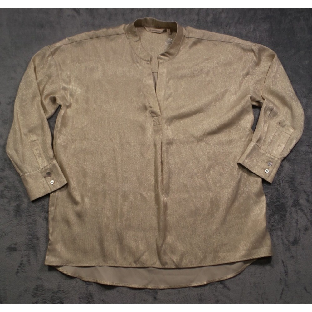 Soft Surroundings Top Womens Size Large Beige Tunic Long Sleeve Comfort NWOT